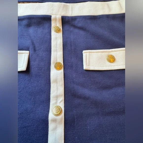 NWT Mango 2 Piece Set- Buttoned Knit Skirt and T-Shirt w Contrasting Buttons XL - Picture 8 of 12